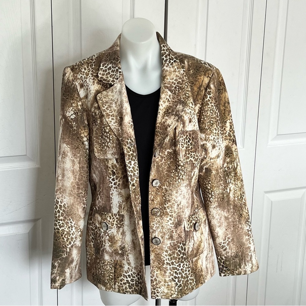 Joseph Ribhoff Snake Print Jacket Size 14 - Picture 5 of 15